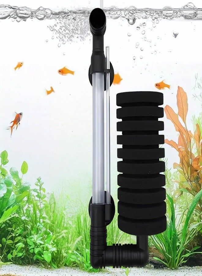 VAYINATO® Aquarium Bio Sponge Filter Fish Tank, Single - Ultra Quiet Air Pump Aquqrium Foam Internal Filter - Betta Fry Shrimp and Small Fish (Black) by Petzlifeworld - Image 1